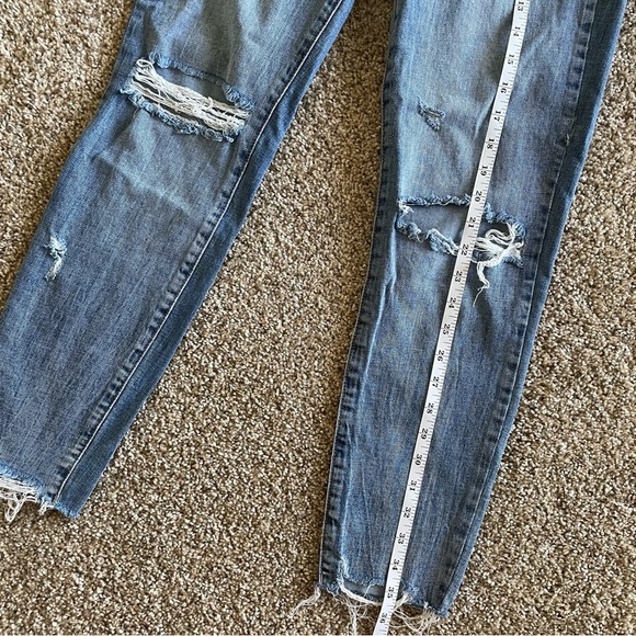 RSQ Vintage Mom Jeans Women’s 24 Blue Medium Wash Ripped Distressed Stretch - Picture 15 of 16